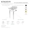 Kingston Brass 19 Carrara Marble Console Sink with Brass Legs 4 Faucet Drillings, Marble WhiteMatte Black KVPB1917M34SQ0 - alternate 2